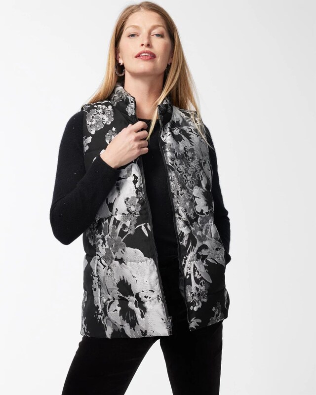Applique Jacquard Puffer Vest - image 1